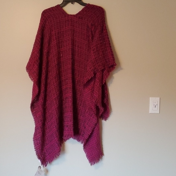 NWT Echo Poncho Metallic Tweed sweater knit winter cardigan - Picture 5 of 7